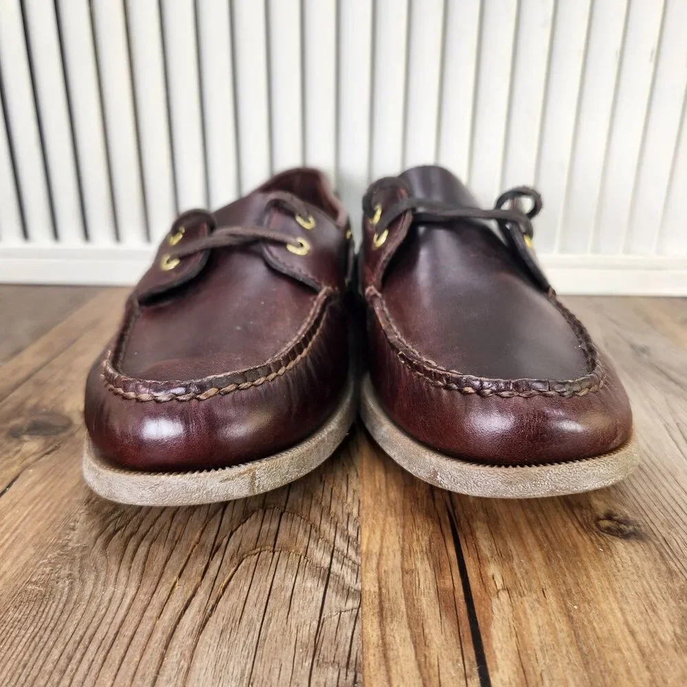 Sperry Authentic Original 2-Eye Boat Shoes Mens Sz 9.5 M Brown Amaretto Leather